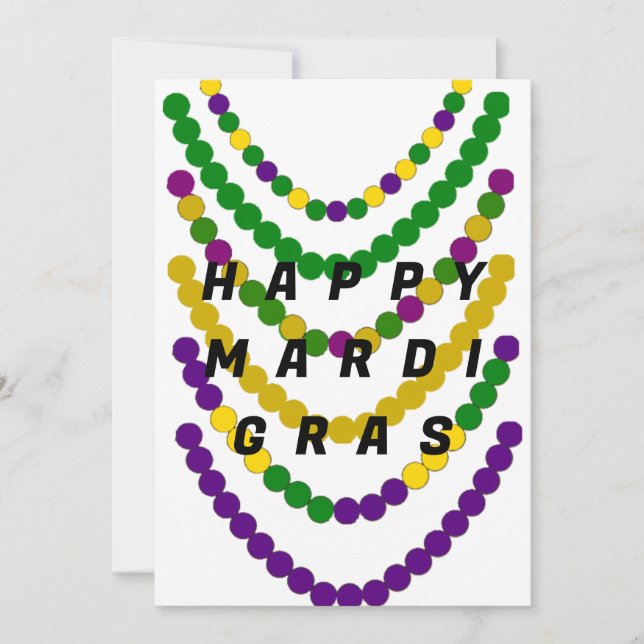 Cartes Pour Fêtes Annuelles Joyeux Mardi Gras (Devant)
