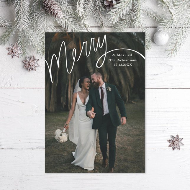 Cartes Pour Fêtes Annuelles Joyeux Mariage de lettres main photo (Créateur téléchargé)