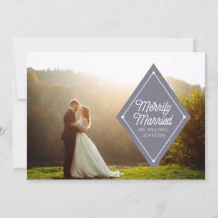 Cartes Pour Fêtes Annuelles Joyeux marié épousant la photo de vacances de