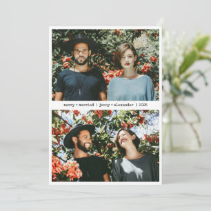 Cartes Pour Fêtes Annuelles Joyeux marié marié récemment marié deux photo mini