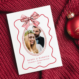 Cartes Pour Fêtes Annuelles Joyeux marié Red Wavame Bow photo Noël