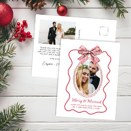 Cartes Pour Fêtes Annuelles Joyeux marié Red Wavame Bow photo Noël