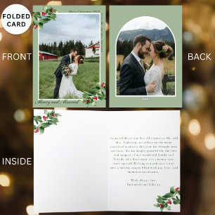 Cartes Pour Fêtes Annuelles Joyeux & Marié Sage 2 Photo Plié Noël