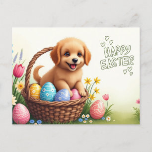 Cartes Pour Fêtes Annuelles Joyeux Marionnette de Pâques avec oeufs de Pâques