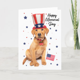 Cartes Pour Fêtes Annuelles Joyeux Memorial Day mignon Patriotic Chiot