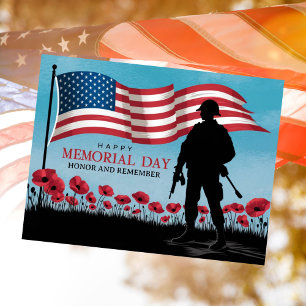 Cartes Pour Fêtes Annuelles Joyeux Memorial Day Red Poppies Militaires