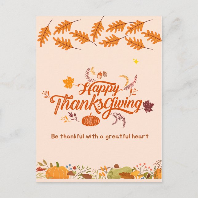 Cartes Pour Fêtes Annuelles Joyeux Merci de donner jour, Thanksgiving célébrat (Devant)