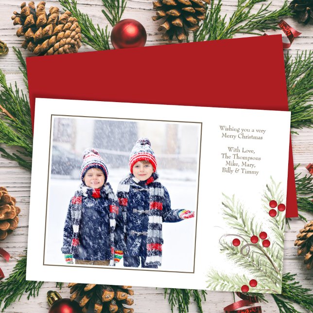 Cartes Pour Fêtes Annuelles Joyeux Mistletoe mignonne une photo Noël (Créateur téléchargé)