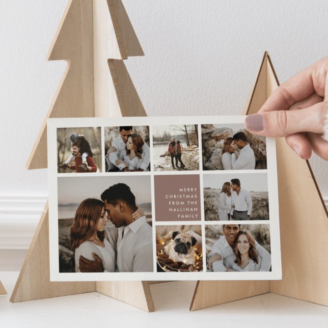 Cartes Pour Fêtes Annuelles Joyeux moderne | Christmas Photo Collage (Créateur téléchargé)