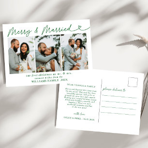 Cartes Pour Fêtes Annuelles Joyeux moderne et Mariage marié photo Noël