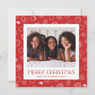 Cartes Pour Fêtes Annuelles Joyeux moderne Rouge CARRÉ Photo