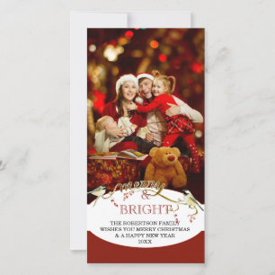 Cartes Pour Fêtes Annuelles Joyeux n Jours fériés brillants Photo moderne Noël