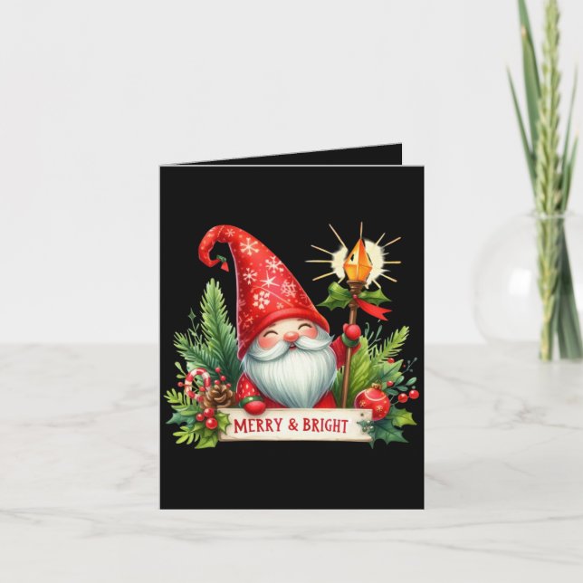 Cartes Pour Fêtes Annuelles Joyeux Nain de Noël (Devant)
