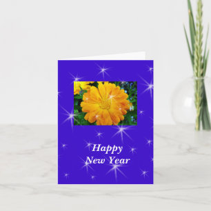 Cartes Pour Fêtes Annuelles Joyeux New Year yellow daisy flower