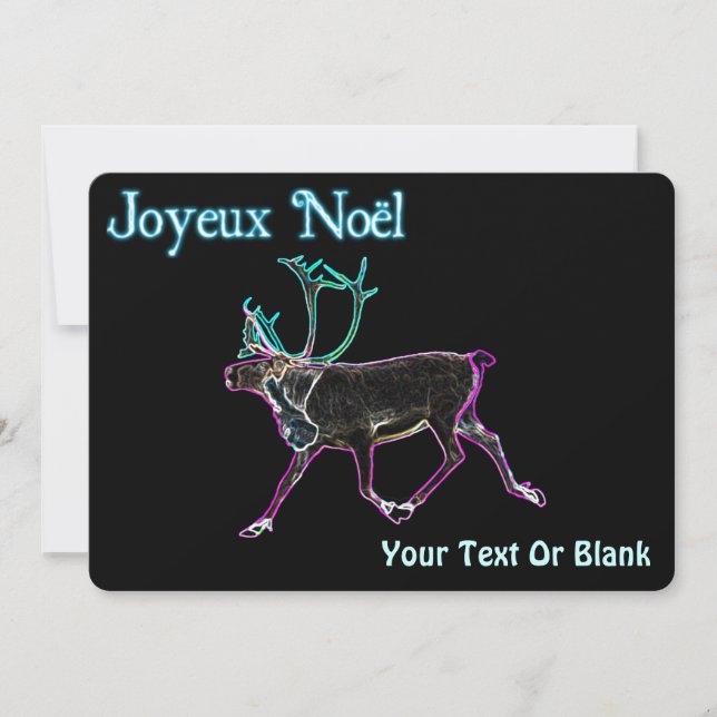Cartes Pour Fêtes Annuelles Joyeux Noё l - Caribou électrique (Devant)