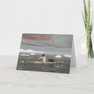 Cartes Pour Fêtes Annuelles Joyeux Noёl - kayak d'Inuit