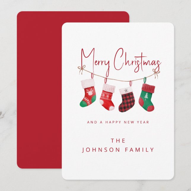 Cartes Pour Fêtes Annuelles Joyeux Noël (Devant / Derrière)