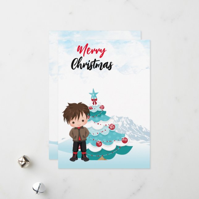 Cartes Pour Fêtes Annuelles Joyeux Noël (Devant/Arrière en situation)