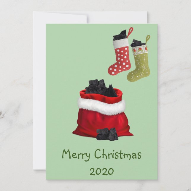 Cartes Pour Fêtes Annuelles Joyeux Noël 2020 Charbon froid en bas (Devant)