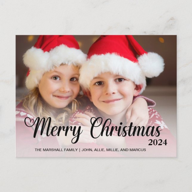 Cartes Pour Fêtes Annuelles Joyeux Noël 2024 Typographie photo (Devant)