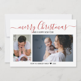 Cartes Pour Fêtes Annuelles Joyeux Noël 2 Photo Red Buffalo Plaid