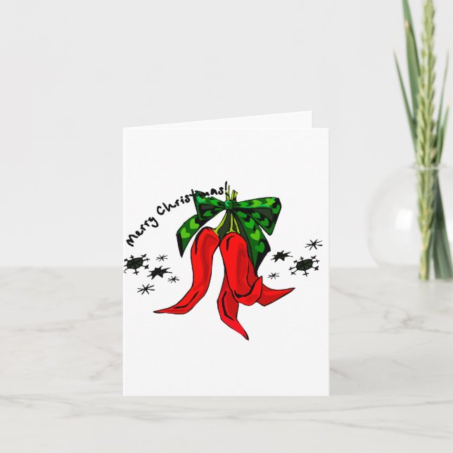 Cartes Pour Fêtes Annuelles joyeux noël 2 poivron rouge design (Devant)
