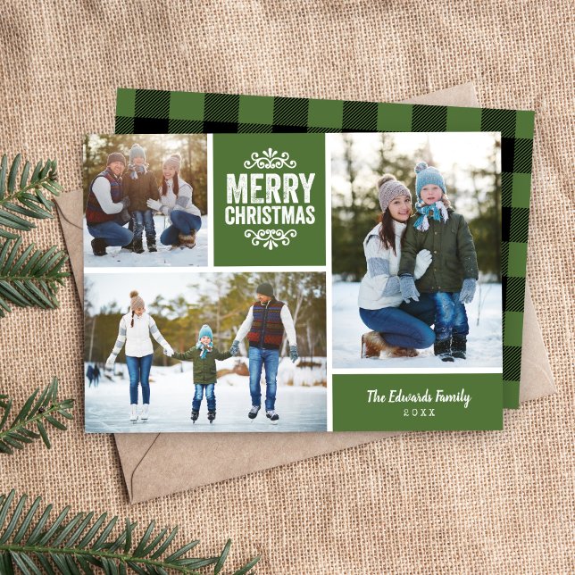Cartes Pour Fêtes Annuelles Joyeux Noël 3 Photo Collage (Créateur téléchargé)