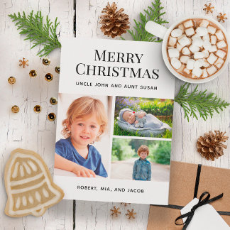 Cartes Pour Fêtes Annuelles Joyeux Noël 3 Photo Collage Oncle Tante