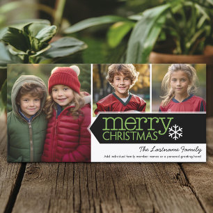 Cartes Pour Fêtes Annuelles Joyeux Noël - 3 photos - noir blanc vert