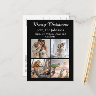 Cartes Pour Fêtes Annuelles Joyeux Noël 4 Carré Photo Famille Vacances