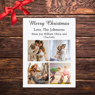 Cartes Pour Fêtes Annuelles Joyeux Noël 4 Carré Photo Famille Vacances