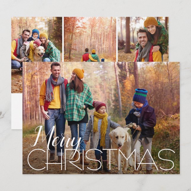 Cartes Pour Fêtes Annuelles Joyeux Noël 4 Photo (Devant / Derrière)