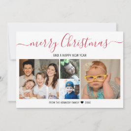 Cartes Pour Fêtes Annuelles Joyeux Noël 4 Photo Collage Red Buffalo Plaid