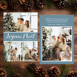 Cartes Pour Fêtes Annuelles Joyeux Noel 4 Photo Flat Holiday Card