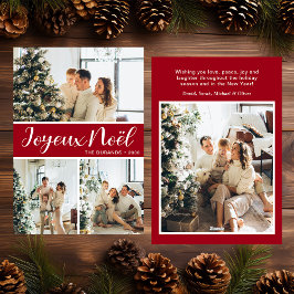Cartes Pour Fêtes Annuelles Joyeux Noel 4 Photo Flat Holiday Card