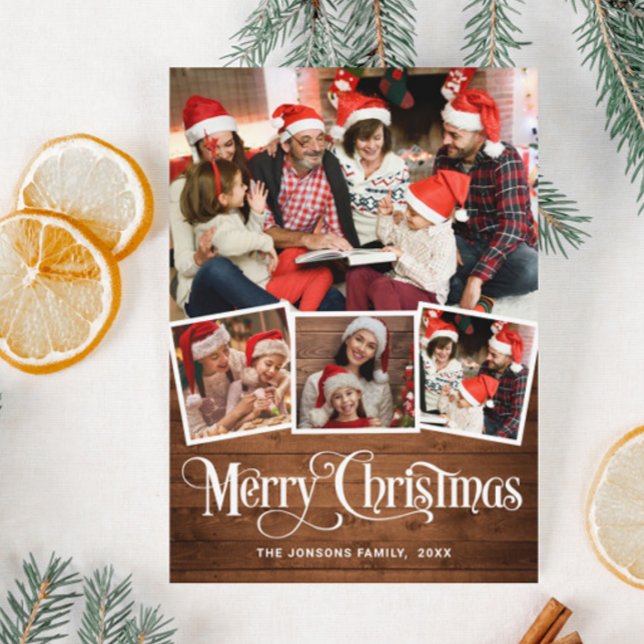 Cartes Pour Fêtes Annuelles Joyeux Noël 4 PHOTO Salutation (Créateur téléchargé)