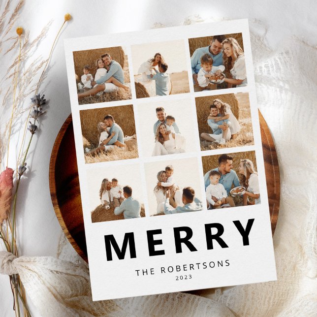 Cartes Pour Fêtes Annuelles Joyeux Noël 9 Photo Collage (Créateur téléchargé)