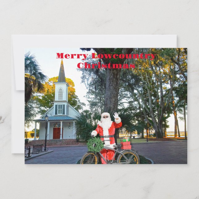 Cartes Pour Fêtes Annuelles Joyeux Noël à basse altitude Bluffton Père Noël (Devant)