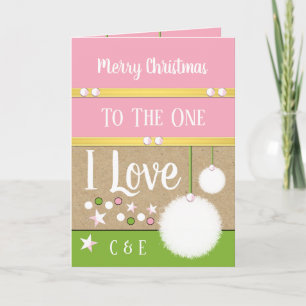 Cartes Pour Fêtes Annuelles Joyeux Noël à celui que j'aime boules de neige ros