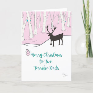 Cartes Pour Fêtes Annuelles Joyeux Noël à deux papas merveilleux, Whimsical