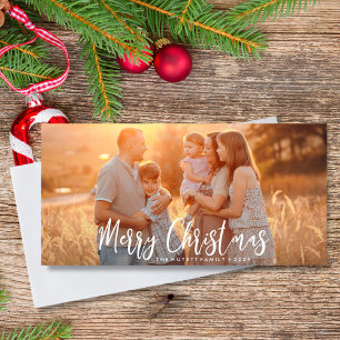 Cartes Pour Fêtes Annuelles Joyeux Noël à la main photo de vacances