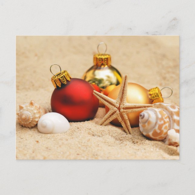 Cartes Pour Fêtes Annuelles Joyeux Noël à la plage (Devant)