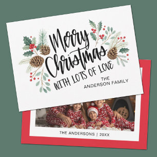 Cartes Pour Fêtes Annuelles Joyeux Noël à la typographie de script élégant flo