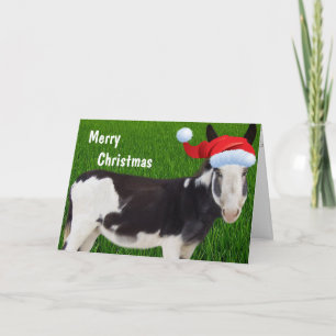 Cartes Pour Fêtes Annuelles Joyeux Noël à l'âne de ferme