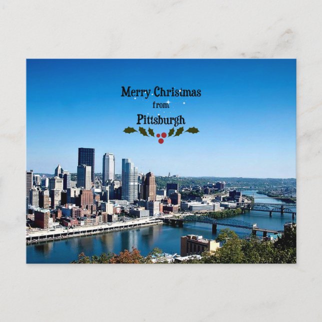 Cartes Pour Fêtes Annuelles Joyeux Noël à Pittsburgh (Devant)
