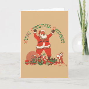 Cartes Pour Fêtes Annuelles Joyeux Noël à tous ! Père Noël vintage