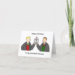 Cartes Pour Fêtes Annuelles Joyeux Noël à un partenaire gay masculin