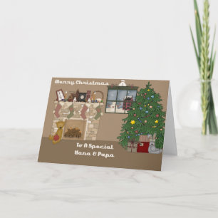 Cartes Pour Fêtes Annuelles Joyeux Noël À Un Spécial Nana & Papa