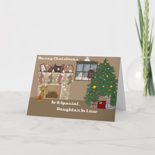 Cartes Pour Fêtes Annuelles Joyeux Noël à une belle-fille spéciale (Devant)