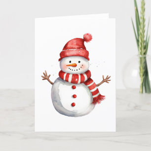 Cartes Pour Fêtes Annuelles Joyeux Noël adorable Snowman BLANK